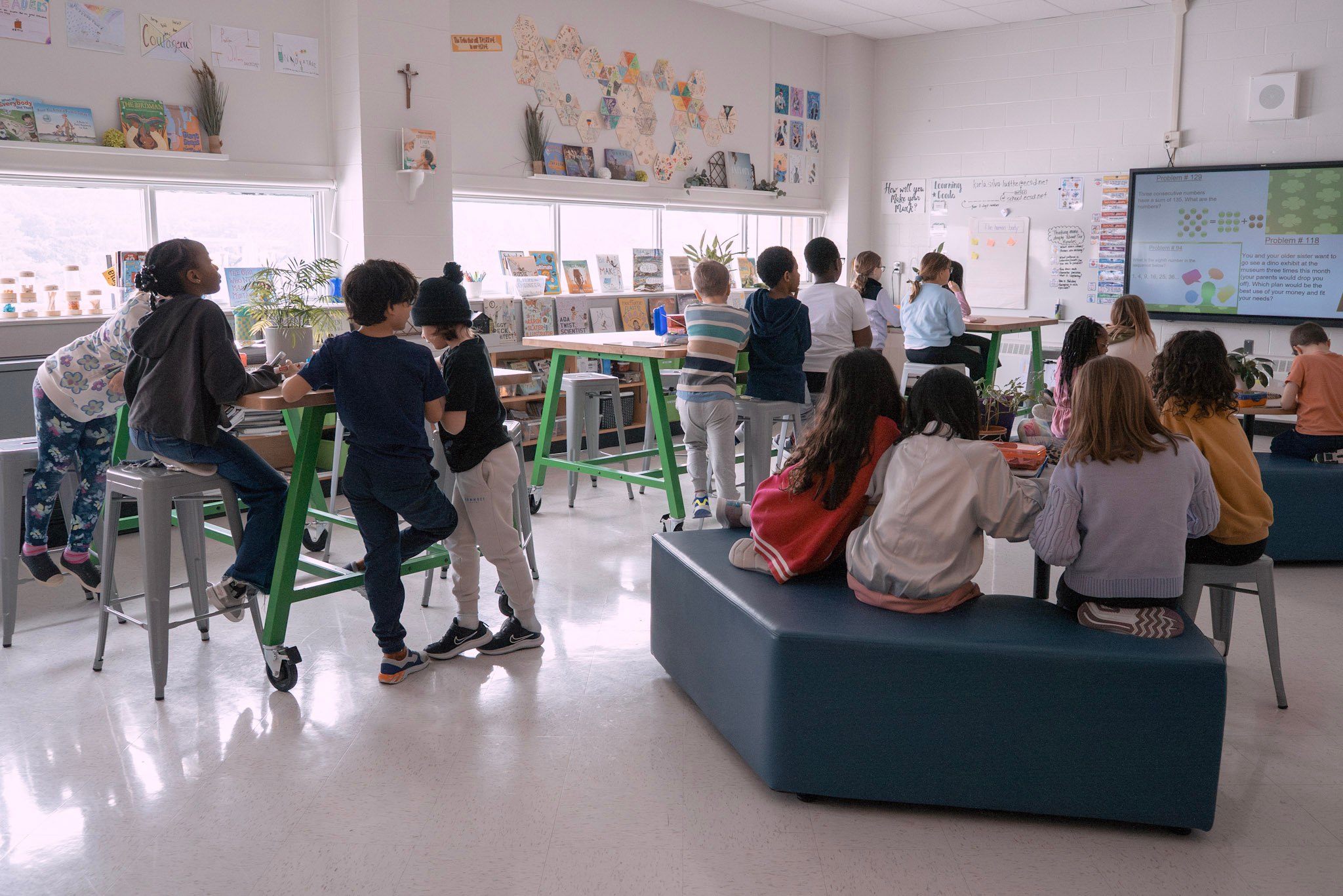 Classroom at ECSD with mixed seating.